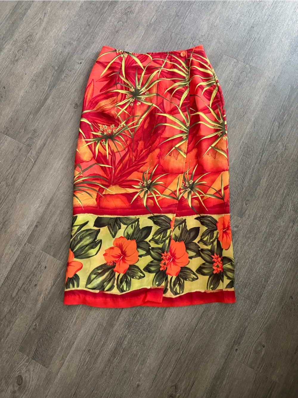 Tropical Red Floral Skirt